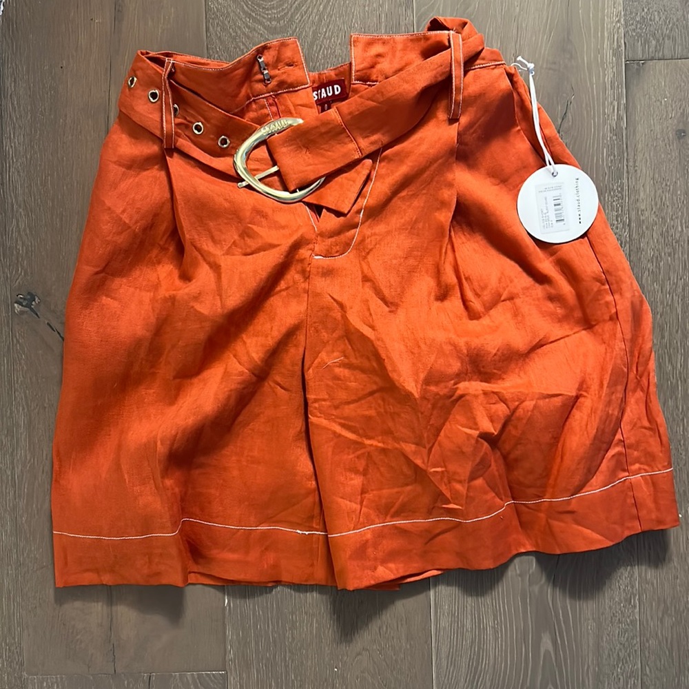 STAUD linen shorts
